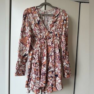 ALC floral long sleeve short dress. Size 2 never worn